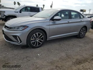 2025 Volkswagen Jetta SE with VIN 3VWEX7BU7SM031155, listed as a Copart auction lot 47202095 with 110 mi miles and Salvage Title. Bid and sale history available at carsss.com. Image 1.