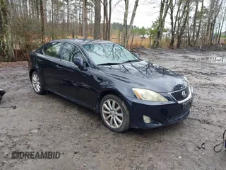 2007 Lexus IS 250 with VIN JTHCK262772010176, listed as a IAAI auction lot 41546977 with 186,553 mi miles. Bid and sale history available at carsss.com. Image 1.