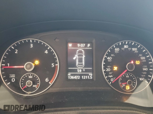 2014 Volkswagen Passat SE z VIN 1VWBN7A35EC121511, wystawiony jako Copart lot #48156315 z przebiegiem 136 472 mil mil oraz Szkoda całkowita • Salvage title. Historia ofert i sprzedaży dostępna na DreamBid. Obrazek 9.
