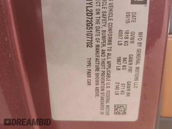 2016 Chevrolet Corvette Z51 3LT z VIN 1G1YL2D72G5107702, wystawiony jako Copart lot #44416585 z przebiegiem 59 598 mil mil oraz Szkoda całkowita • Salvage title. Historia ofert i sprzedaży dostępna na DreamBid. Obrazek 13.