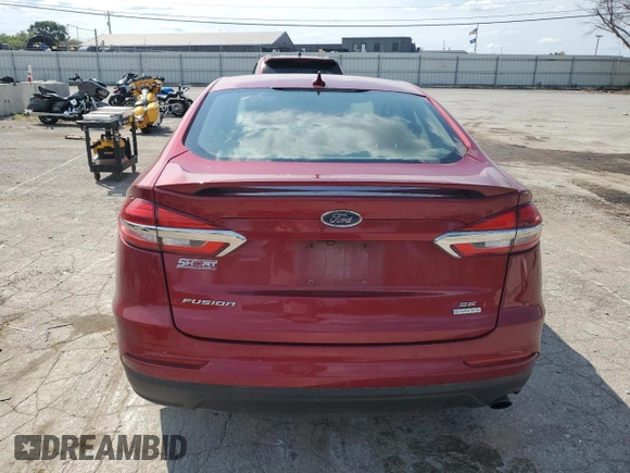 2019 Ford Fusion SE with VIN 3FA6P0HD0KR196270, listed as a Copart auction lot 66917234 with 99,596 mi miles and Salvage Title. Bid and sale history available at DreamBid. Image 6.