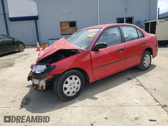 2005 Honda Civic VP z VIN 1HGES163X5L028984, wystawiony jako Copart lot #55120255 z przebiegiem Nie podano mil oraz Szkoda całkowita • Salvage title. Historia ofert i sprzedaży dostępna na DreamBid. Obrazek 1.