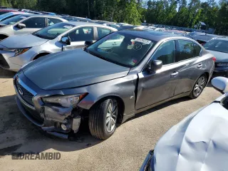 2015 Infiniti Q50 Premium with VIN JN1BV7ARXFM423026, listed as a Copart auction lot 58139225 with 130,544 mi miles and Salvage title. Bid and sale history available at DreamBid. Image 1.