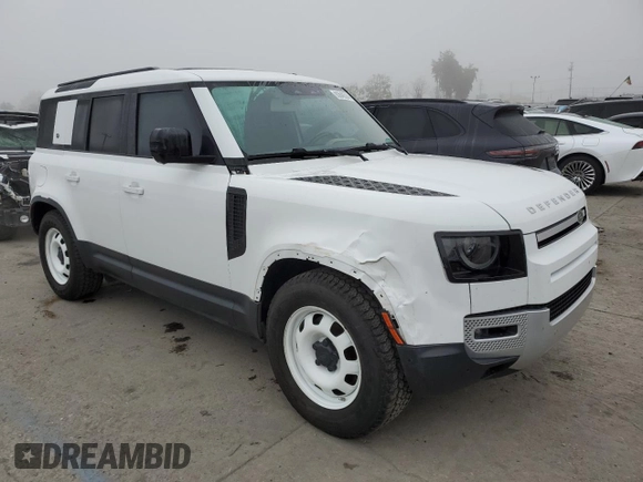 2021 Land Rover Defender S with VIN SALEJ7RX9M2038129, listed as a Copart auction lot 83840574 with 88,105 mi miles and Salvage title. Bid and sale history available at DreamBid. Image 4.