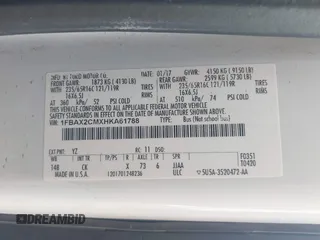 2017 Ford Transit XL с VIN 1FBAX2CMXHKA61788, выставлен на аукционе IAAI как лот 42134762 с пробегом 35 826 миль миль и . История ставок и продаж доступна на DreamBid. Изображение 9.