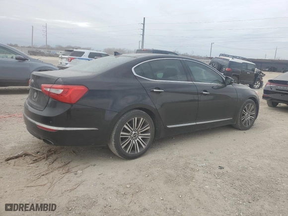 2014 Kia Cadenza Premium with VIN KNALN4D75E5120526, listed as a Copart auction lot 47042555 with 132,230 mi miles and Salvage Title. Bid and sale history available at carsss.com. Image 3.