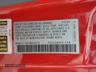 2007 Volkswagen GTI z VIN WVWEV71K57W034233, wystawiony jako Copart lot #47758865 z przebiegiem 168 225 mil mil oraz Szkoda całkowita • Salvage title. Historia ofert i sprzedaży dostępna na DreamBid. Obrazek 15.