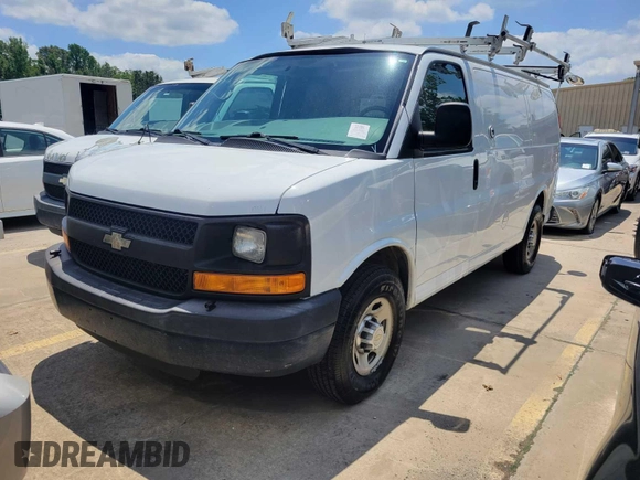 2013 Chevrolet Express Cargo Van with VIN 1GCWGFCA3D1151315, listed as a IAAI auction lot 42195638 with 212,997 mi miles. Bid and sale history available at carsss.com. Image 1.