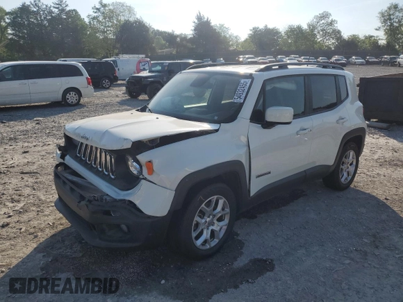 2018 Jeep Renegade Latitude with VIN ZACCJABB7JPH75163, listed as a Copart auction lot 54932455 with 267,193 mi miles and Salvage title. Bid and sale history available at DreamBid. Image 1.