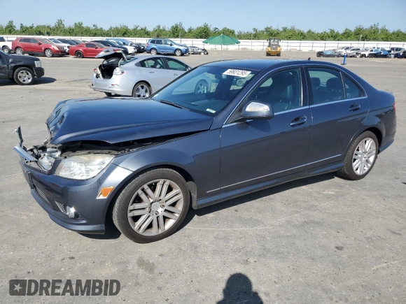 2008 Mercedes-Benz C 300 Sport with VIN WDDGF54X38F128877, listed as a Copart auction lot 59931295 with 190,383 mi miles and Salvage title. Bid and sale history available at DreamBid. Image 1.