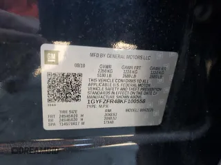 2019 Cadillac XT4 AWD Sport with VIN 1GYFZFR48KF100558, listed as a Copart auction lot 80749134 with 61,389 mi miles and Salvage title. Bid and sale history available at DreamBid. Image 13.