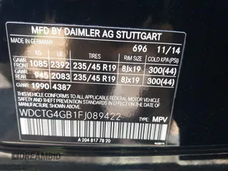 2015 Mercedes-Benz GLA 250 z VIN WDCTG4GB1FJ089422, wystawiony jako IAAI lot #41951269 z przebiegiem 104 554 mil mil oraz . Historia ofert i sprzedaży dostępna na DreamBid. Obrazek 9.