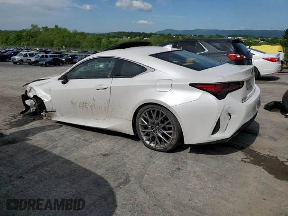 2019 Lexus RC with VIN JTHS85BC9K5004669, listed as a Copart auction lot 54005054 with 24,421 mi miles and Salvage Title. Bid and sale history available at carsss.com. Image 2.