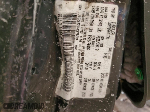 1998 Jeep Grand Cherokee Limited z VIN 1J4GZ88Z0WC276394, wystawiony jako Copart lot #46702355 z przebiegiem 144 232 mil mil oraz Szkoda całkowita • Salvage title. Historia ofert i sprzedaży dostępna na DreamBid. Obrazek 12.