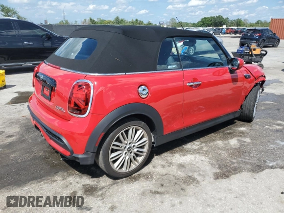 2024 MINI Convertible Cooper S with VIN WMW43DL09R3S05983, listed as a Copart auction lot 51112485 with 22,698 mi miles and Salvage title. Bid and sale history available at DreamBid. Image 3.
