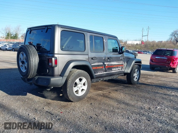 2020 Jeep Wrangler Unlimited Willys with VIN 1C4HJXDN6LW139789, listed as a IAAI auction lot 41882217 with 40,960 mi miles and . Bid and sale history available at DreamBid. Image 4.