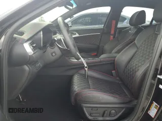 2023 Genesis G70 3.3T with VIN KMTG54TE1PU117945, listed as a Copart auction lot 63281494 with 10,532 mi miles and Non Repairable. Bid and sale history available at carsss.com. Image 7.