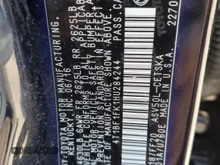 2017 Toyota Camry XLE z VIN 4T1BF1FK1HU284244, wystawiony jako Copart lot #51161125 z przebiegiem 130 312 mil mil oraz Nie do naprawy • Non repairable. Historia ofert i sprzedaży dostępna na DreamBid. Obrazek 12.