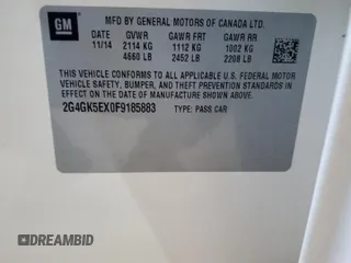 2015 Buick Regal with VIN 2G4GK5EX0F9185883, listed as a Copart auction lot 49075195 with 102,837 mi miles and Salvage Title. Bid and sale history available at carsss.com. Image 12.