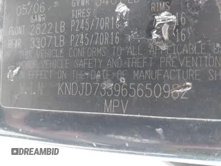 2006 Kia Sorento LX with VIN KNDJD733965650982, listed as a IAAI auction lot 42005208 with 189,991 mi miles and . Bid and sale history available at DreamBid. Image 9.