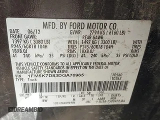 2013 Ford Explorer XLT with VIN 1FM5K7D83DGA70965, listed as a IAAI auction lot 41774189 with 159,032 mi miles. Bid and sale history available at carsss.com. Image 9.