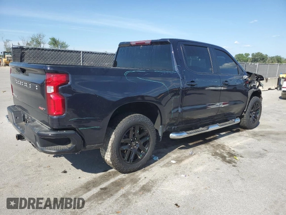 2022 Chevrolet Silverado 1500 RST with VIN 1GCUDEED8NZ596752, listed as a Copart auction lot 51057085 with 38,445 mi miles and Non Repairable. Bid and sale history available at DreamBid. Image 3.