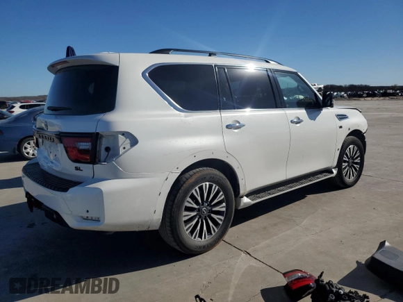 2022 Nissan Armada SL with VIN JN8AY2BA5N9392690, listed as a Copart auction lot 82864374 with 49,225 mi miles and Salvage Title. Bid and sale history available at carsss.com. Image 3.