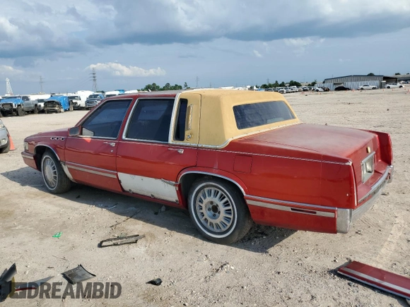 1991 Cadillac DeVille z VIN 1G6CD53B2M4335645, wystawiony jako Copart lot #53390805 z przebiegiem 210 451 mil mil oraz Szkoda całkowita • Salvage title. Historia ofert i sprzedaży dostępna na DreamBid. Obrazek 2.