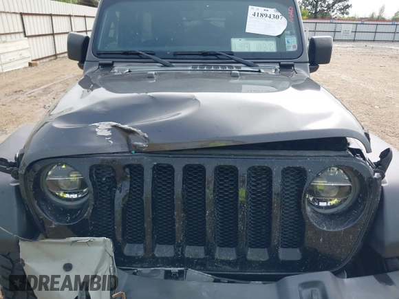 2021 Jeep Wrangler Unlimited Sport S with VIN 1C4HJXDG2MW700461, listed as a IAAI auction lot 41894307 with 82,454 mi miles. Bid and sale history available at carsss.com. Image 10.