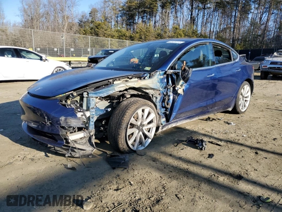 2018 Tesla Model 3 Long Range Battery with VIN 5YJ3E1EB6JF117440, listed as a Copart auction lot 42785235 with 105,459 mi miles and Salvage Title. Bid and sale history available at DreamBid. Image 1.