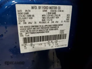2024 Ford Maverick XLT with VIN 3FTTW8H36RRB61930, listed as a Copart auction lot 51457495 with 4,698 mi miles and Salvage Title. Bid and sale history available at carsss.com. Image 14.