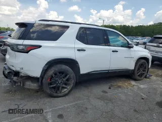2018 Chevrolet Traverse Premier with VIN 1GNERKKW1JJ112530, listed as a Copart auction lot 66320095 with 126,421 mi miles and Salvage title. Bid and sale history available at DreamBid. Image 3.