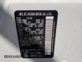 2021 Nissan Armada SL with VIN JN8AY2BB1M9791538, listed as a Copart auction lot 69201584 with 53,565 mi miles and Salvage Title. Bid and sale history available at carsss.com. Image 14.