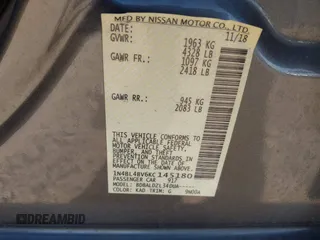 2019 Nissan Altima S with VIN 1N4BL4BV6KC145180, listed as a IAAI auction lot 42021255 with 122,592 mi miles and . Bid and sale history available at carsss.com. Image 9.