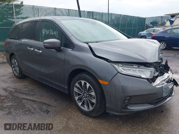 2024 Honda Odyssey EX-L with VIN 5FNRL6H69RB053109, listed as a IAAI auction lot 41902641 with 19,358 mi miles and . Bid and sale history available at DreamBid. Image 1.