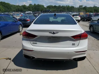 2019 Genesis G80 3.8L with VIN KMTFN4JE9KU327832, listed as a Copart auction lot 62053244 with 117,339 mi miles and Salvage Title. Bid and sale history available at carsss.com. Image 6.