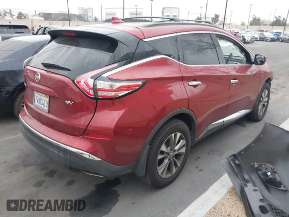 2017 Nissan Murano S with VIN 5N1AZ2MG9HN107961, listed as a IAAI auction lot 41838283 with 51,455 mi miles and . Bid and sale history available at carsss.com. Image 4.