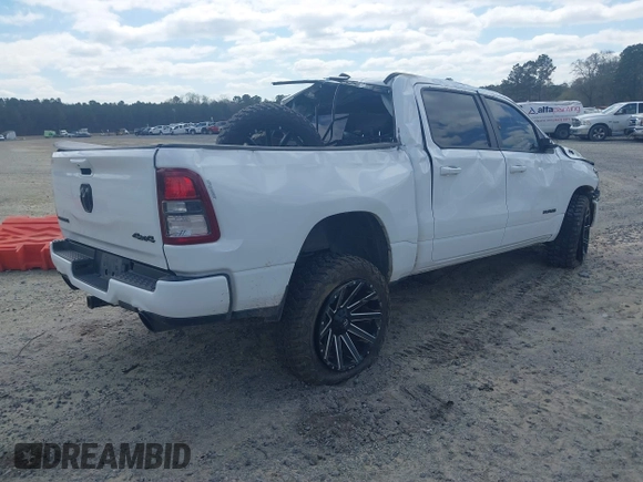 2022 Ram 1500 Big Horn with VIN 1C6SRFFT9NN222928, listed as a IAAI auction lot 41802827 with 50,722 mi miles. Bid and sale history available at carsss.com. Image 4.