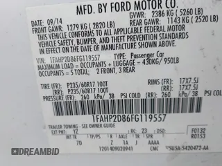 2015 Ford Taurus SE with VIN 1FAHP2D86FG119557, listed as a IAAI auction lot 42005146 with 189,758 mi miles and . Bid and sale history available at carsss.com. Image 9.