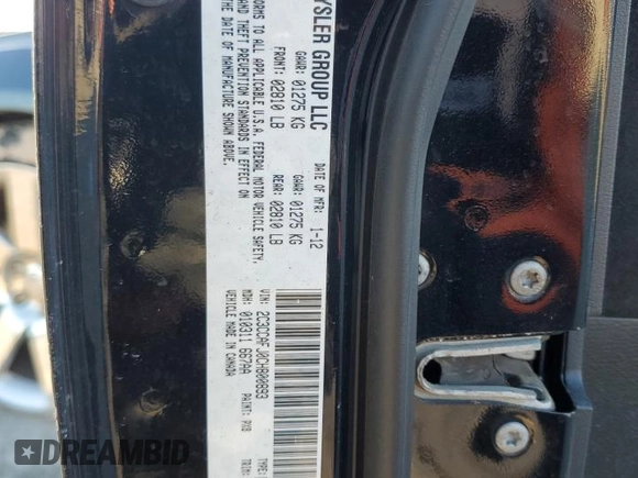 2012 Chrysler 300 SRT8 with VIN 2C3CCAFJ0CH800893, listed as a Copart auction lot 88352515 with 143,381 mi miles and Salvage Title. Bid and sale history available at carsss.com. Image 14.