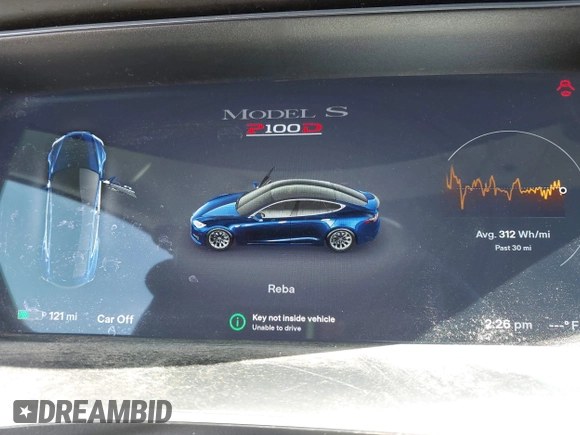 2017 Tesla Model S 100D with VIN 5YJSA1E44HF220391, listed as a IAAI auction lot 37381201 with Not Provided miles and . Bid and sale history available at DreamBid. Image 7.