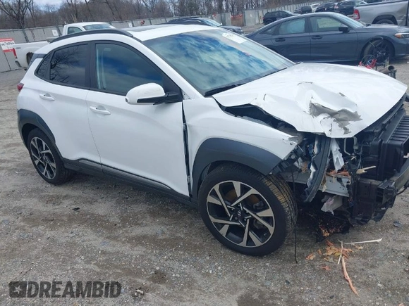 2022 Hyundai Kona Limited with VIN KM8K5CA39NU791533, listed as a IAAI auction lot 41738274 with 50,379 mi miles. Bid and sale history available at carsss.com. Image 1.