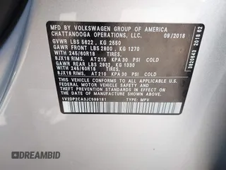 2018 Volkswagen Atlas SE with VIN 1V2DP2CA3JC599181, listed as a IAAI auction lot 42293017 with 70,589 mi miles and . Bid and sale history available at DreamBid. Image 9.