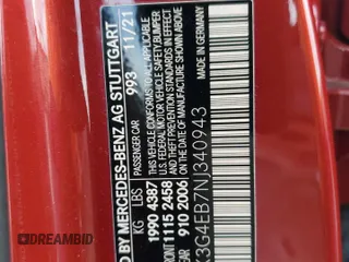 2022 Mercedes-Benz A 220 with VIN W1K3G4EB7NJ340943, listed as a Copart auction lot 86741384 with 35,707 mi miles and Salvage Title. Bid and sale history available at DreamBid. Image 12.