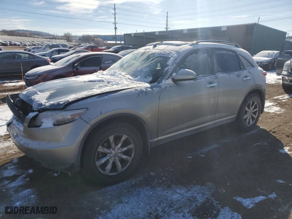 2007 Infiniti FX35 with VIN JNRAS08W07X208663, listed as a Copart auction lot 44638335 with 115,249 mi miles and Salvage Title. Bid and sale history available at carsss.com. Image 1.