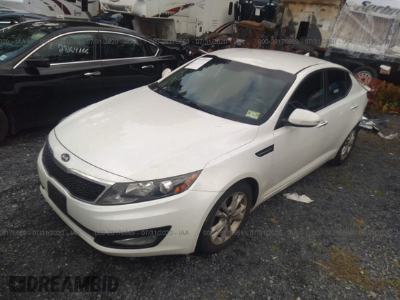 2011 Kia Optima EX with VIN KNAGN4A65B5143331, listed as a IAAI auction lot 28176669 with 162,919 mi miles and . Bid and sale history available at carsss.com. Image 2.