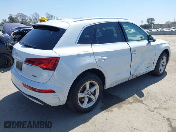 2023 Audi Q5 Premium with VIN WA1ABAFY6P2165402, listed as a IAAI auction lot 41969291 with 33,540 mi miles and . Bid and sale history available at DreamBid. Image 4.