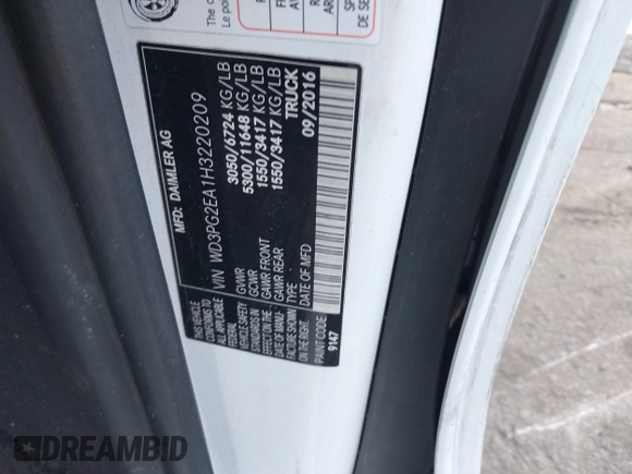 2017 Mercedes-Benz Metris Cargo with VIN WD3PG2EA1H3220209, listed as a IAAI auction lot 41242421 with 320,000 mi miles and . Bid and sale history available at carsss.com. Image 9.
