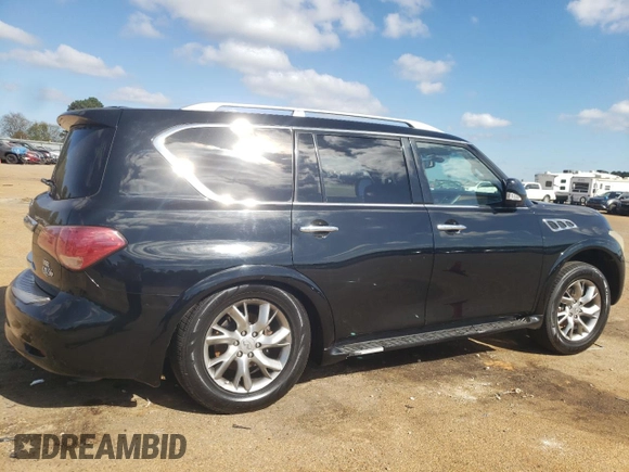 2012 Infiniti QX56 7-passenger with VIN JN8AZ2NF6C9518069, listed as a Copart auction lot 77857344 with 159,575 mi miles and Salvage Title. Bid and sale history available at carsss.com. Image 3.