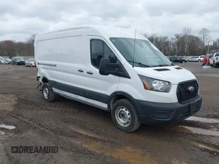 2023 Ford Transit Cargo with VIN 1FTBR1C89PKB29455, listed as a IAAI auction lot 41839680 with 21,570 mi miles. Bid and sale history available at carsss.com. Image 1.